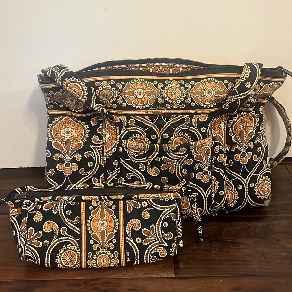 Vera Bradley Purse and Cosmetic Bag Set